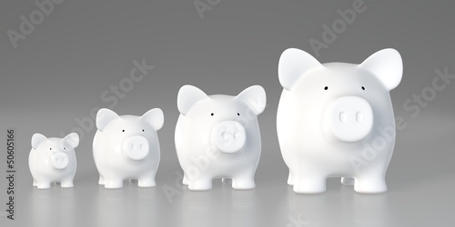 Illustration: Piggy bank - increasing size (Front) Piggy bank - increasing size (Front)