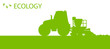 Ecology background organic farming vector concept with tractor a