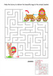 Maze game for kids with bunny and painted eggs