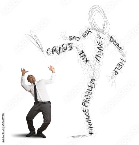 Photo: Businessman oppressed by the crisis Businessman oppressed by the crisis