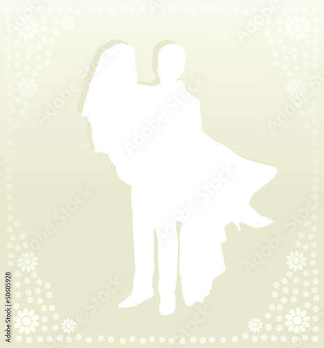 Vector: Wedding card with man and women in vector background Wedding card with man and women in vector background