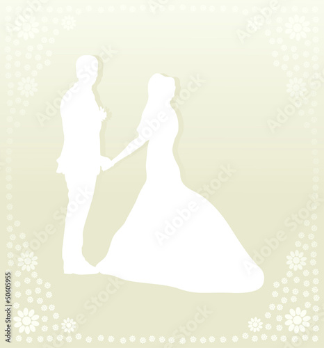Vector: Wedding card with man and women in vector background Wedding card with man and women in vector background