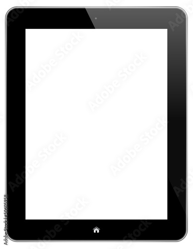 Vector: Black Business Tablet With Home Button Black Business Tablet With Home Button
