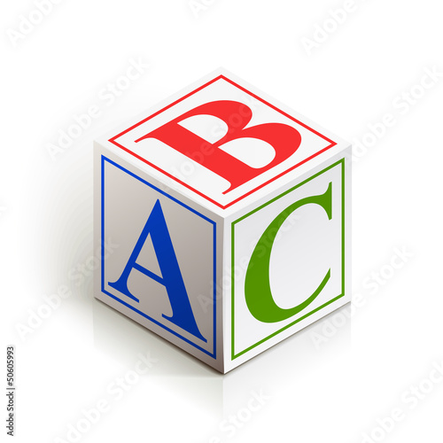 Vector: brick abc vector illustration isolated on white background brick abc vector illustration isolated on white background