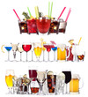 Set of different alcoholic drinks and cocktails