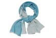 A blue scarf with  lining is on white background.