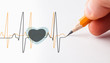 Black and yellow heart beat line