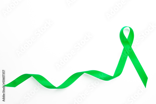 Photo: Green awareness ribbon with trail Green awareness ribbon with trail