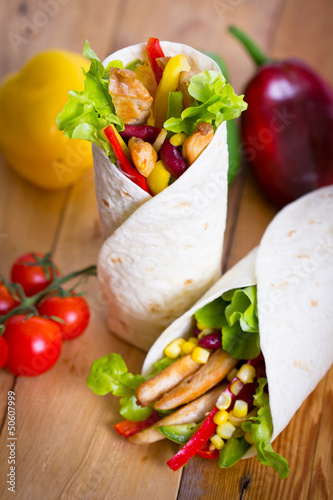 Photo: Mexican fajitas (tortilla wrap) Mexican fajitas (tortilla wrap)