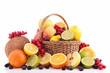 collection fruits isolated on white