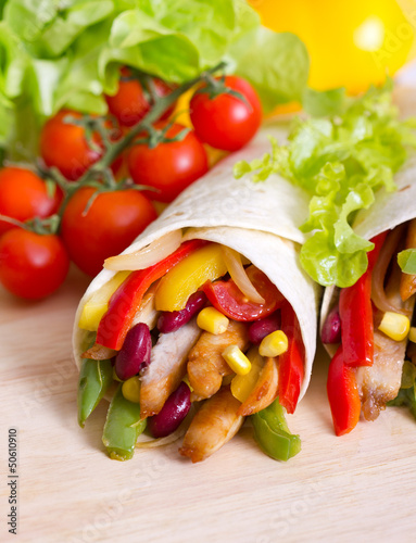 Photo: Mexican fajitas (tortilla wrap) Mexican fajitas (tortilla wrap)