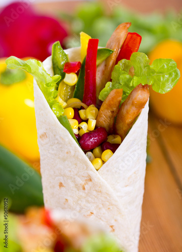 Photo: Mexican fajitas (tortilla wrap) Mexican fajitas (tortilla wrap)