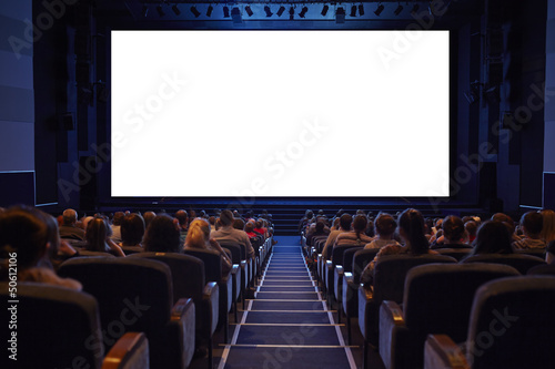 Photo: Empty cinema screen with audience. Empty cinema screen with audience.