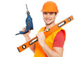 Photo: Portrait of manual worker with tools Portrait of manual worker with tools