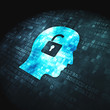 Business concept: Head Whis Padlock on digital background
