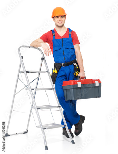 Photo: Craftsman with tools and stairs Craftsman with tools and stairs