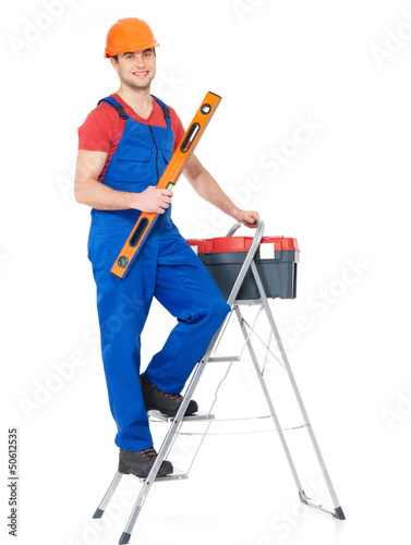 Photo: Craftsman with tools and stairs Craftsman with tools and stairs