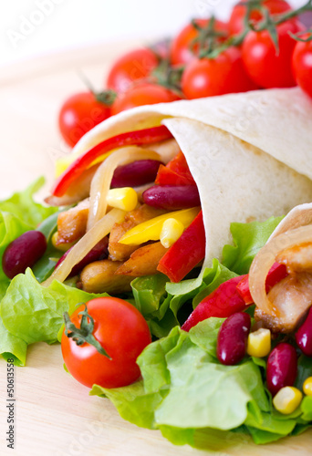 Photo: Mexican fajitas (tortilla wrap) Mexican fajitas (tortilla wrap)