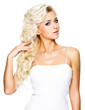 Beautiful woman with long blond hair