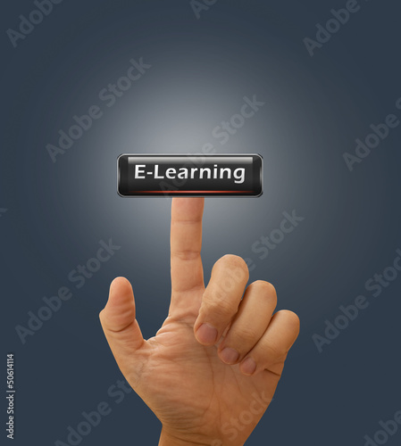 Photo: Press E-learning button. Press E-learning button.