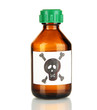 Deadly poison in bottle isolated on white