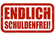 Grunge Stempel rot ENDLICH SCHULDENFREI!