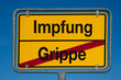 Wechselschild ohne Pfeil GRIPPE - IMPFUNG