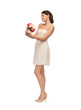woman with bouquet of flowers