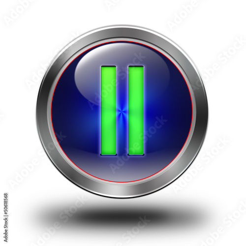 Illustration: Pause glossy icon Pause glossy icon