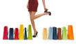 long legs with shopping bags
