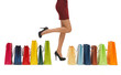 long legs with shopping bags