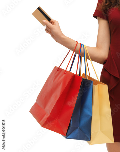 Photo: picture of woman with shopping bags picture of woman with shopping bags