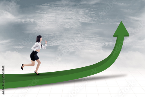 Photo: Businesswoman run for success Businesswoman run for success