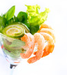 Shrimp or Prawn Cocktail. Isolated on White