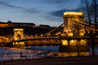 View of the Budapest Chain Bridge at Night.