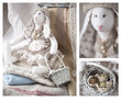 Happy Easter - baby rabbits and easter eggs