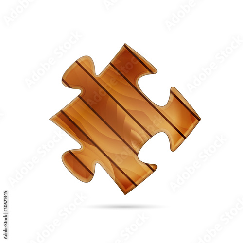 Vector: wooden puzzle piece wooden puzzle piece