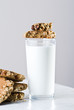 glass of milk with home made cookies