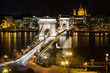View of the Budapest Chain Bridge at Night.