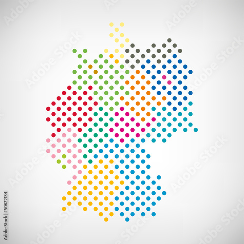 Vector: Deutschland Bundesländer punktiert Deutschland Bundesländer punktiert