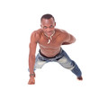 Young sport man making push ups