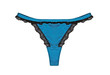 blue women's underwear isolated on a white background