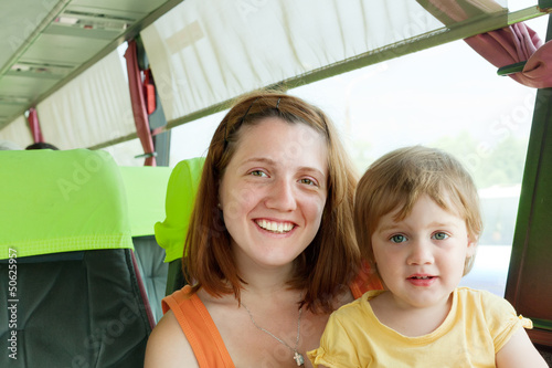 Photo: Mother and child in autobus Mother and child in autobus
