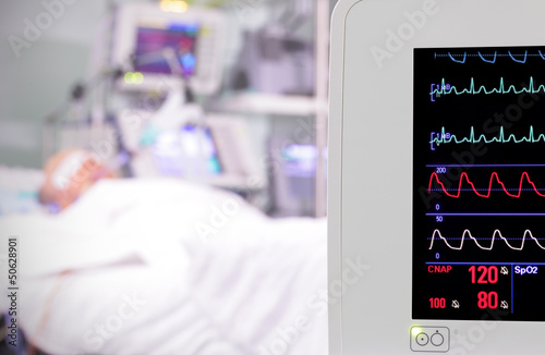 Photo: monitor in the room. intensive care unit. monitor in the room. intensive care unit.