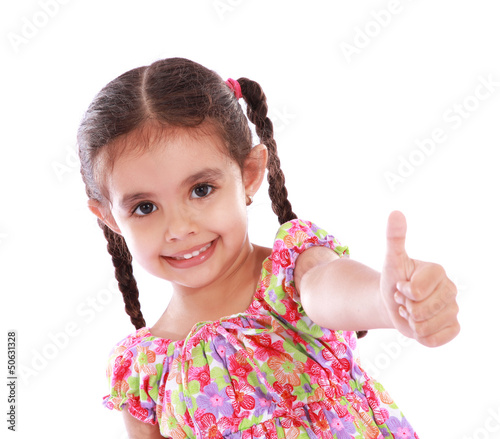 Photo: girl showing thumbs up girl showing thumbs up