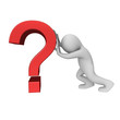 3d white people -  red question mark