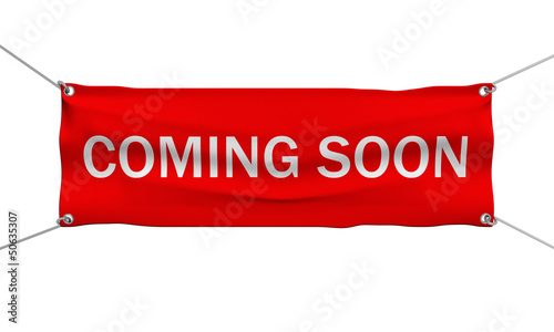 Illustration: Coming Soon message banner 3d illustration isolated Coming Soon message banner 3d illustration isolated