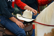 Detail of Western horse rider with a cigarette