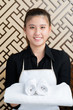 Chambermaid at work