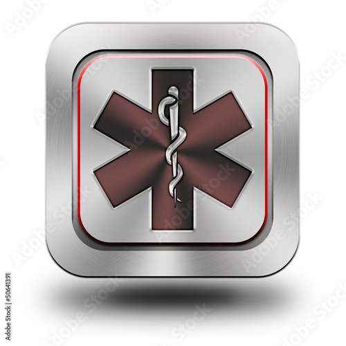 Illustration: Pharmacy aluminum glossy icon Pharmacy aluminum glossy icon
